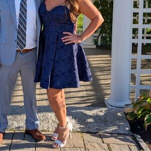 Elegant Navy Blue Short Dress